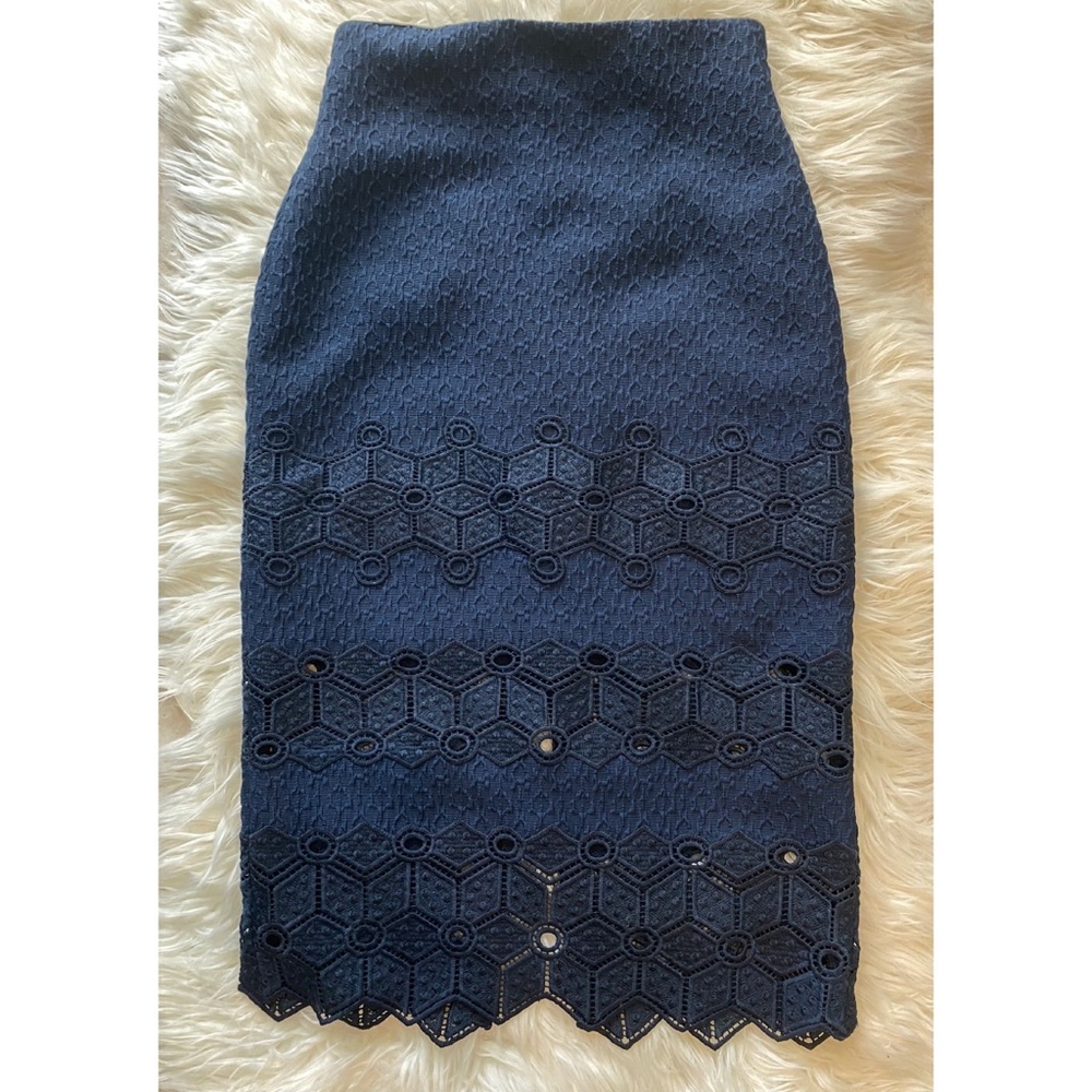 Rebecca Taylor Navy Pencil Skirt